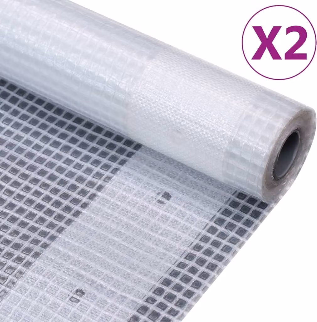 The Living Store Teloni a rete 2 pezzi 260 g/m² 1,5x15 m Bianco