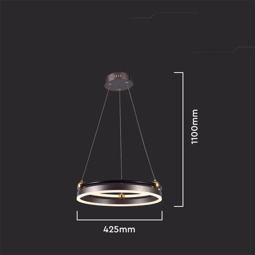 Lampada a sospensione LED V-TAC ad anello in metallo bronzo con luce bianca calda 3000K – 2