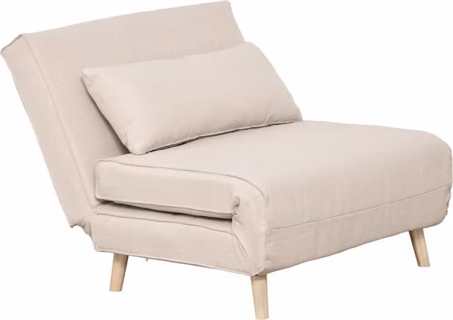 Poltrona Letto 3 in 1 con Schienale Reclinabile ¨C Minimal ¨C Beige 94x78x80 cm