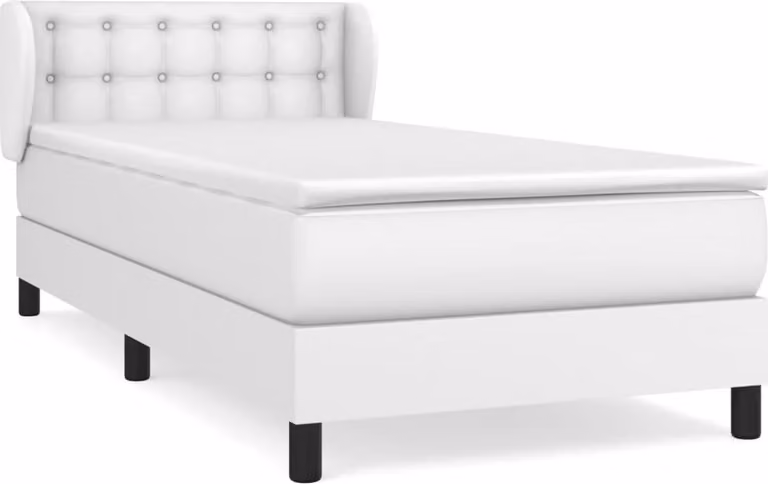 Giroletto a Molle con Materasso Bianco 90x190 cm in Pelle finta