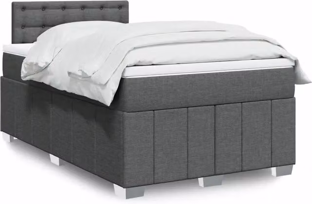 Giroletto a Molle con Materasso Grigio Scuro 120x190cm Tessuto 3289322