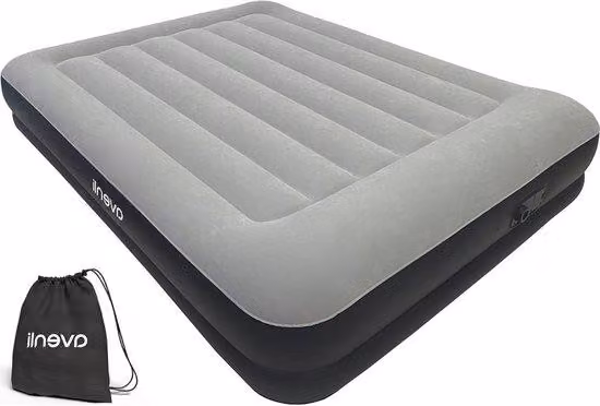 Letto ad aria autogonfiante 203 x 152 x 36 cm - Comodo letto da campeggio e da notte per 2 persone con pompa incorporata