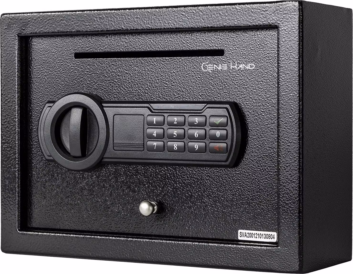 Cassaforte in acciaio, dotata di vano di sicurezza per l'inserimento di oggetti e sistema di chiusura elettronica