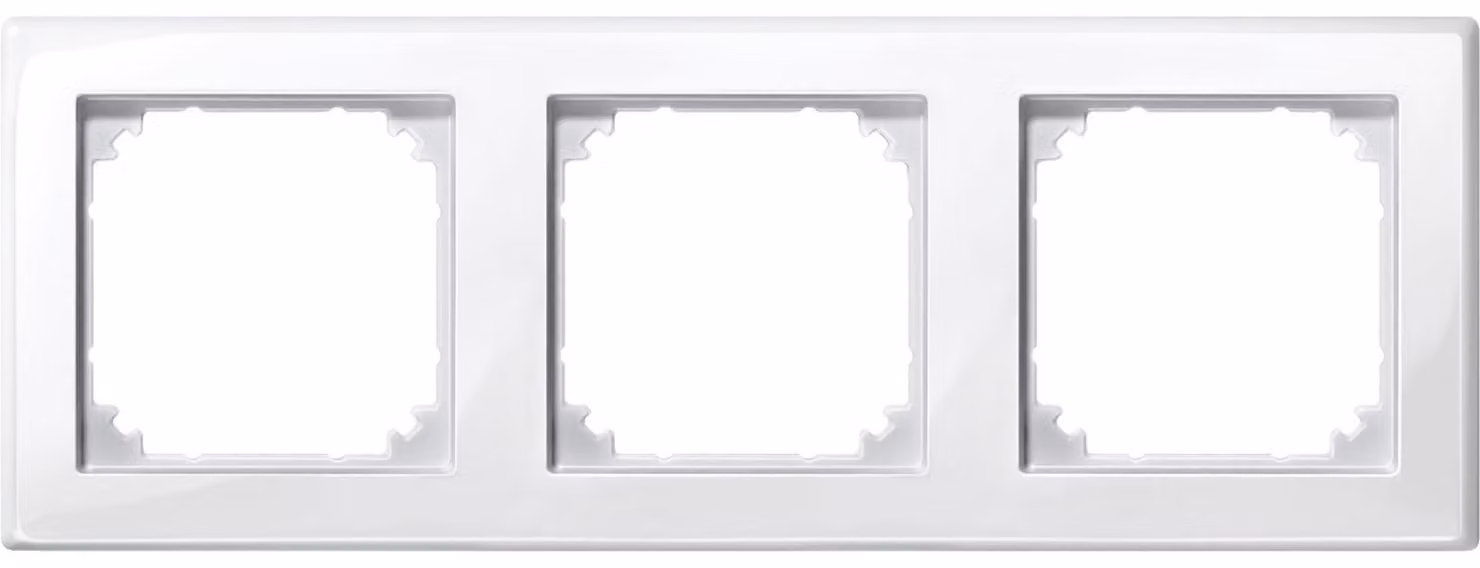 Merten 478319 Cornice di copertura a 3 ingressi System M bianco polare lucido