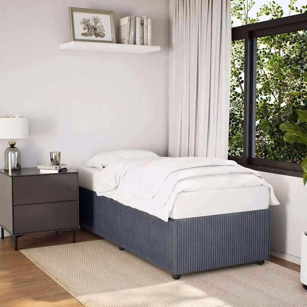Giroletto senza materasso vidaXL in velluto grigio con doghe in legno L/P: 200 x 80 cm – 1