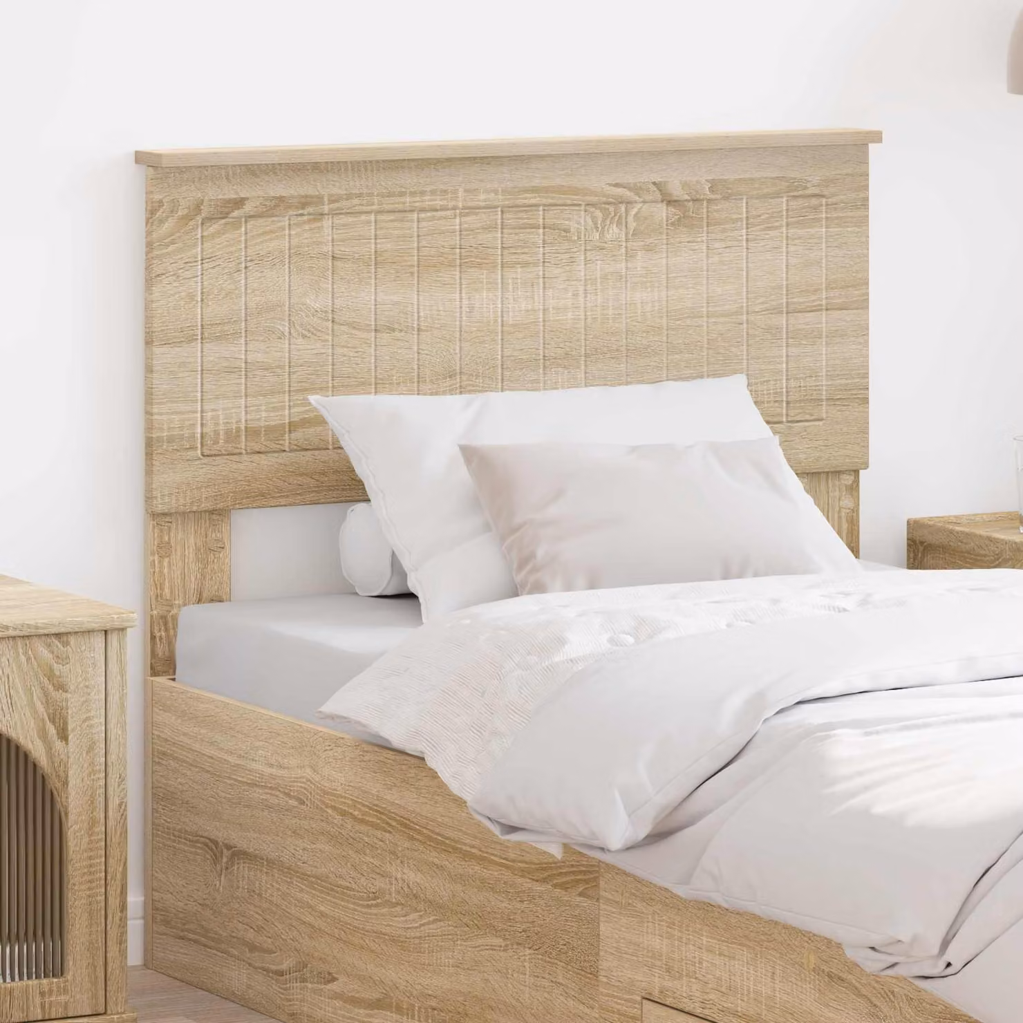 Testiera per letto moderna vidaXL in legno ingegnerizzato Rovere Sonoma, colore marrone/beige