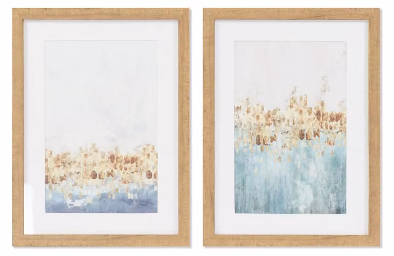 Quadro con cornice in vetro, dimensioni 30x2,5x40 cm, design astratto, disponibile in 2 varianti