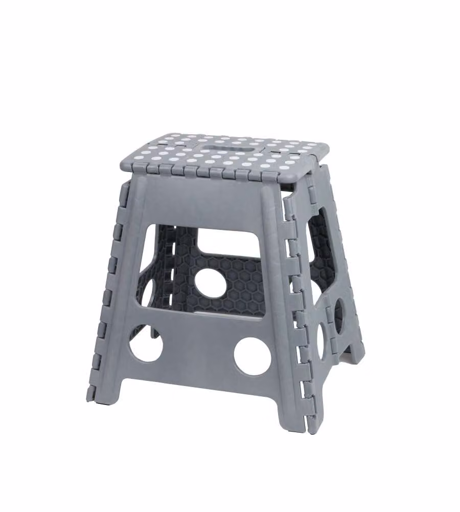 Sgabello Pieghevole Grigio in Plastica - 39x29x22 cm