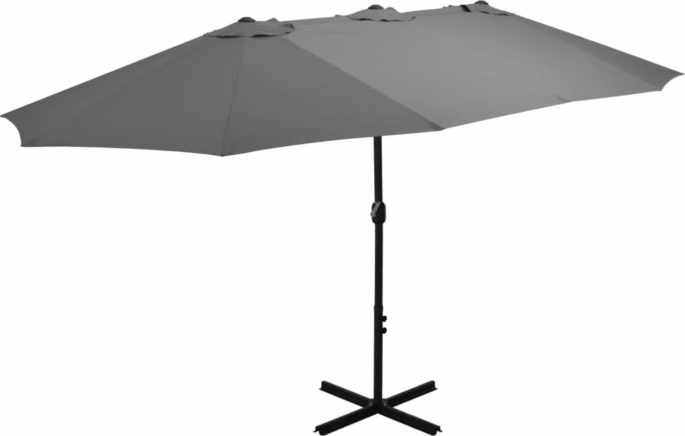 Ombrellone The Living Store con asta in alluminio 460 x 270 cm antracite
