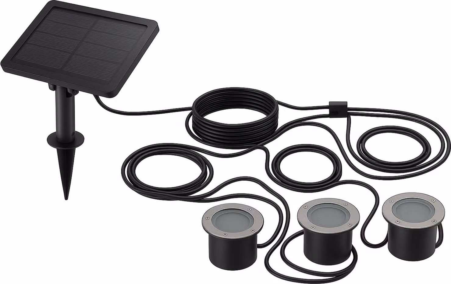 Set di 3 faretti solari incassati SOLPOOL 100lm