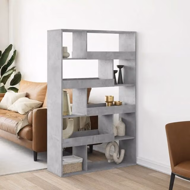 Libreria a scaffali Design Mania in MDF Grigio Cemento, L: 100 cm, P: 33 cm, H: 156,5 cm