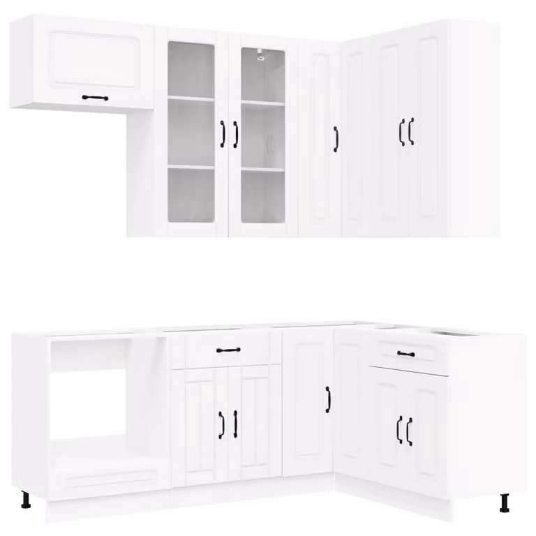 Set di mobili da cucina KALMAR, 8 pezzi, bianco, legno ingegnerizzato