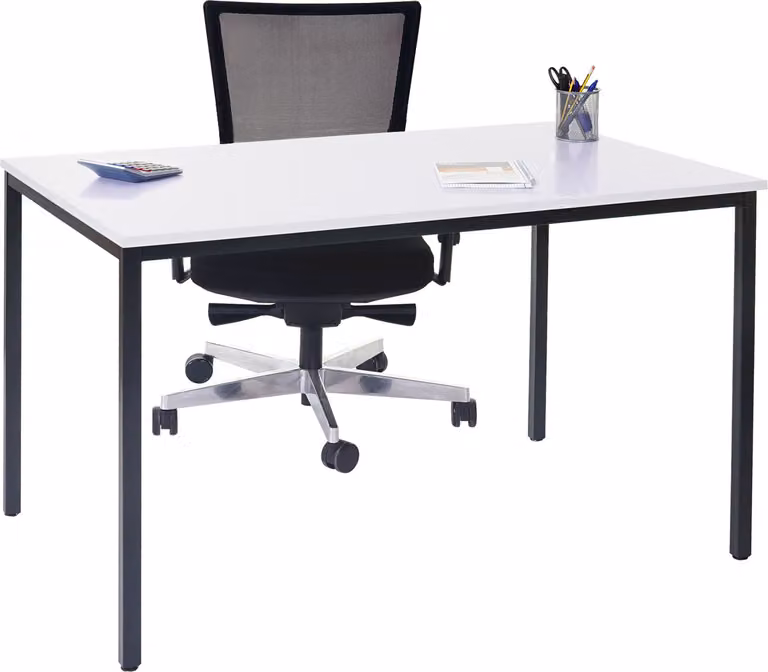 Scrivania Braila, tavolo da conferenza tavolo da ufficio tavolo da seminario, 120x80cm MDF ~ bianco