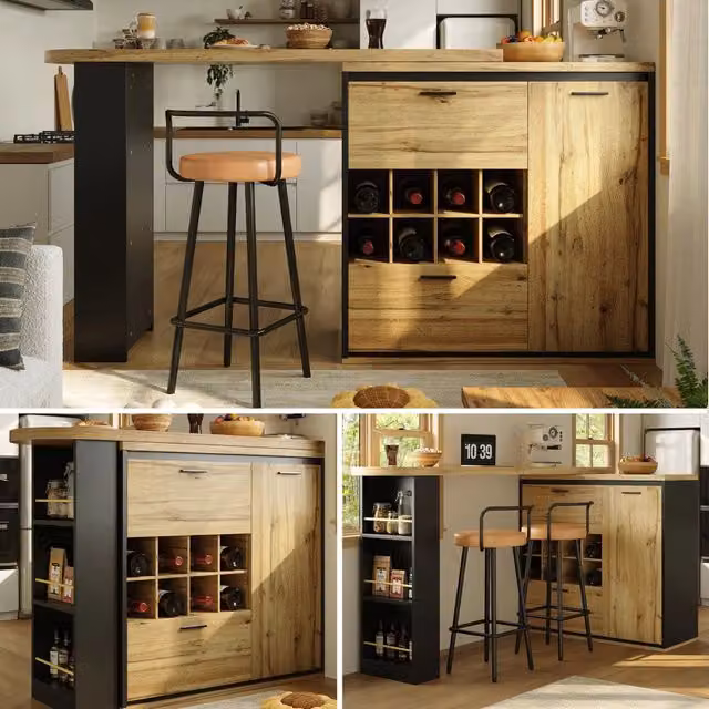 Tavolo da pranzo allungabile 138x39x105 cm, estensibile fino a 220 cm, piano con effetto legno, per cucina e soggiorno