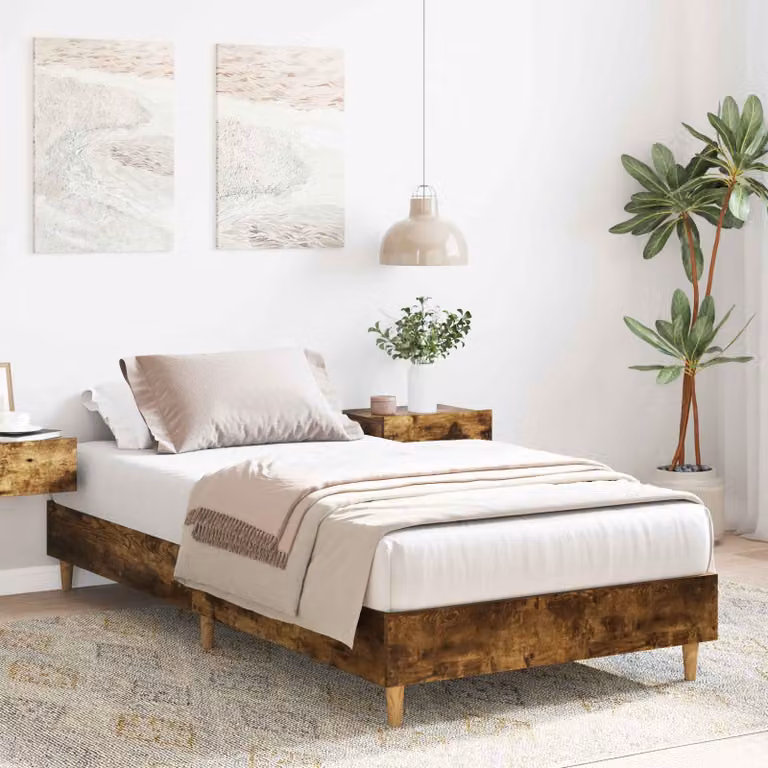 Struttura del letto moderna vidaXL in legno color marrone, L 80 cm x P 200 cm x H 140 cm