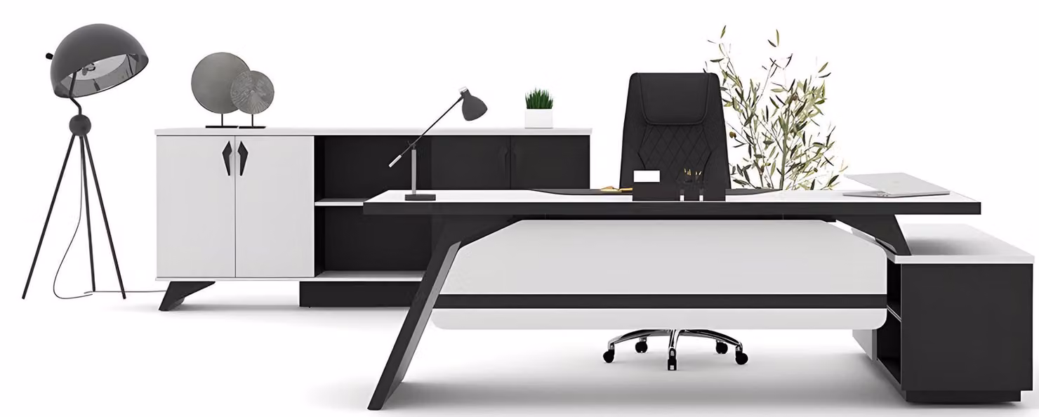 Arbeitszimmer Set Schreibtisch L-Form Couchtisch Büroschrank Büromöbel