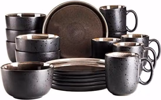 Set di bordo 12 pezzi - Set di servizio - Set di bordo nero - Nero - Grigio