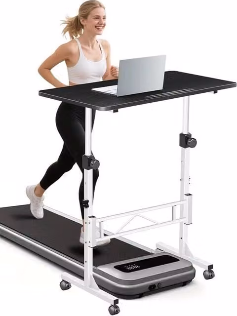 Scrivania con ruote e tavolo da lavoro ergonomico - Tavolo da computer in legno per camera da letto e ufficio - 80 x 40 cm