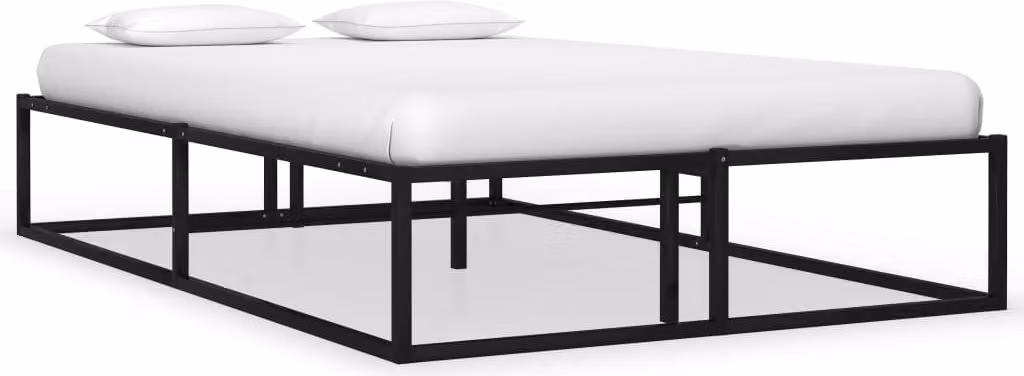The Living Store Struttura letto in metallo nero 120x200 cm