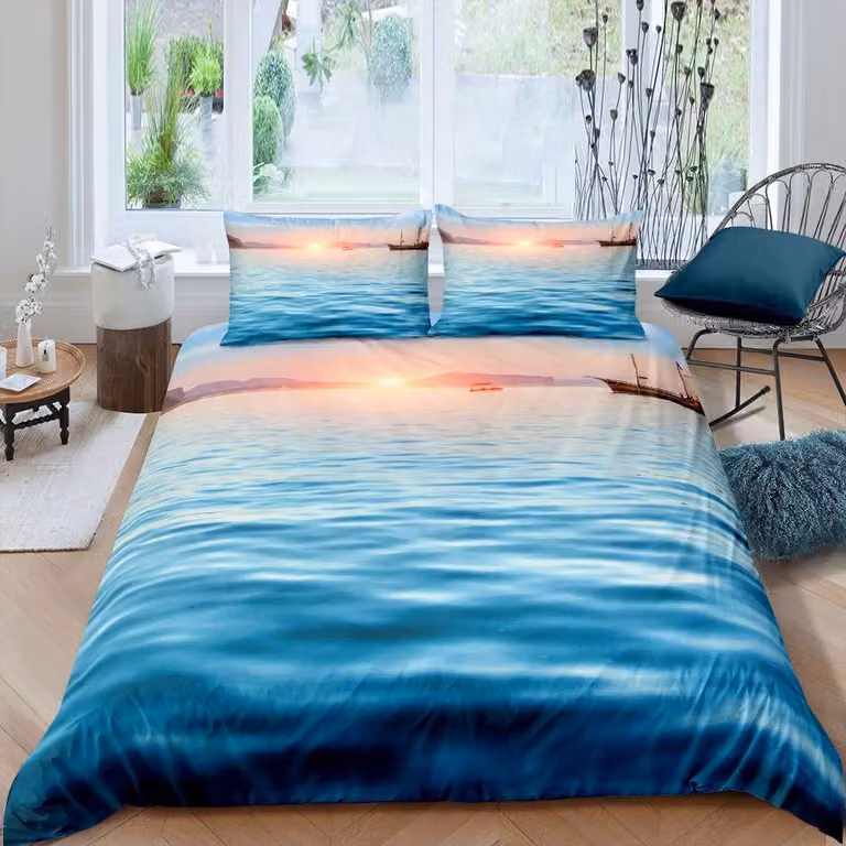 Solidchoice - Set di lenzuola per piumino a tema nautico