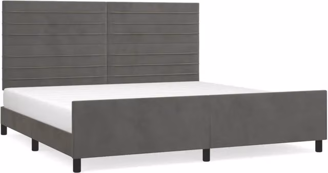 Letto matrimoniale | Letto per adulti | Giroletto senza Materasso Grigio Scuro 200x200 cm Velluto