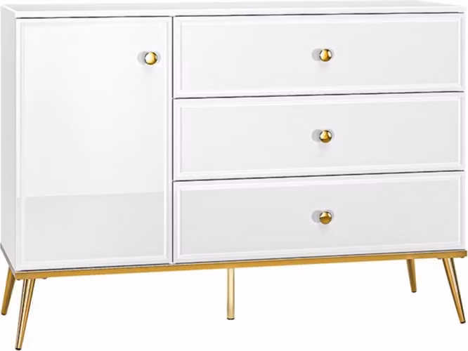 Cassettiera combinata AIKE - larghezza 120 cm, bianco