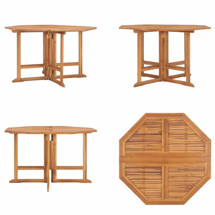 vidaXL Tavolo da pranzo da giardino pieghevole 110x110x75 cm in legno massiccio di teak - Tavolo da pranzo da giardino - Tavoli da pranzo da giardino - Tavolo da pranzo da giardino in legno - Tavolo da pranzo da giardino in legno massiccio