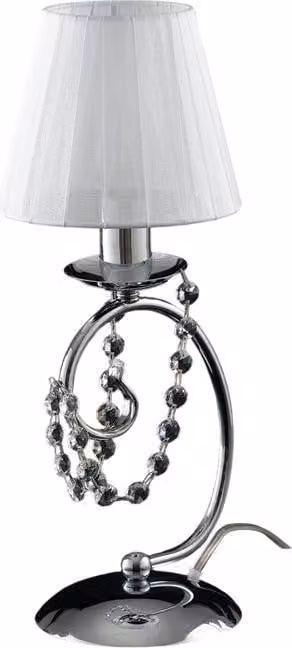 Magda Lumetto in ferro cromato 1 luce con paralume H.27 Ø13 BL146-LT-CR-PAR