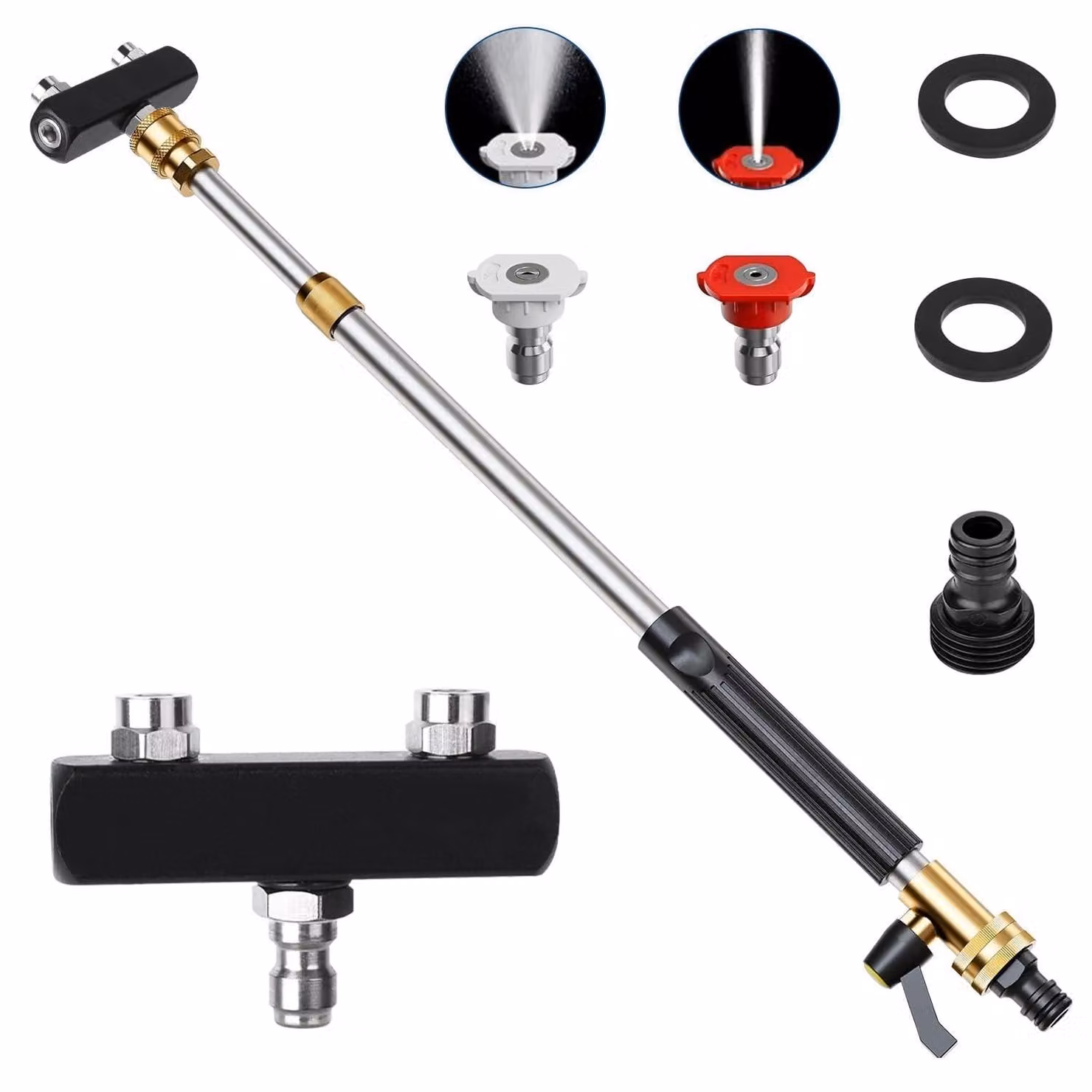 Solidchoice - Lancia telescopica per idropulitrici con kit di spruzzatura 5-in-1