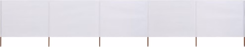 The Living Store 5 pezzi di tessuto frangivento 600 x 80 cm bianco sabbia