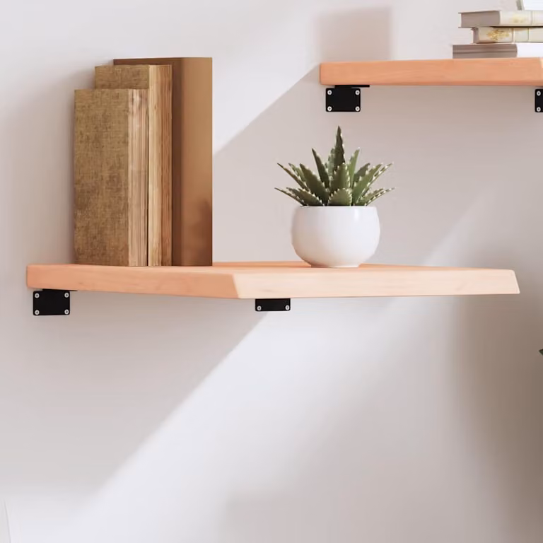 vidaXL Ripiano a Parete in Rovere Massello Non Trattato, Colore Marrone, L 40 cm x P 50 cm x H 2-4 cm