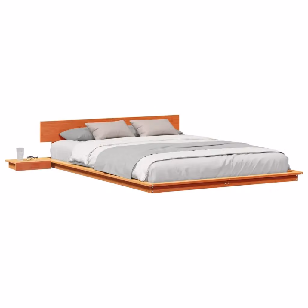 Struttura letto moderno in legno massiccio vidaXL marrone L/P: 150 x 200 cm – 2