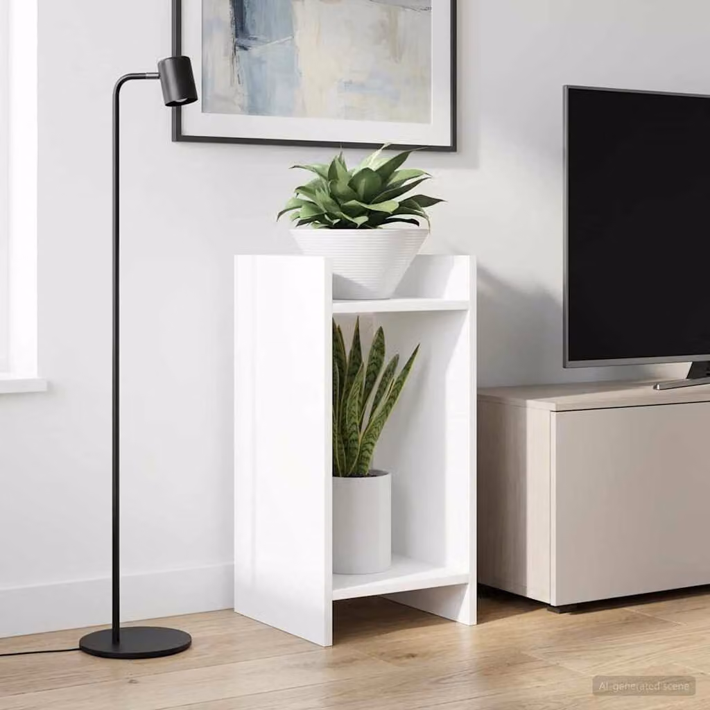 vidaXL Supporto per piante moderno in legno MDF bianco L/P/H: 30 x 30 x 60 cm