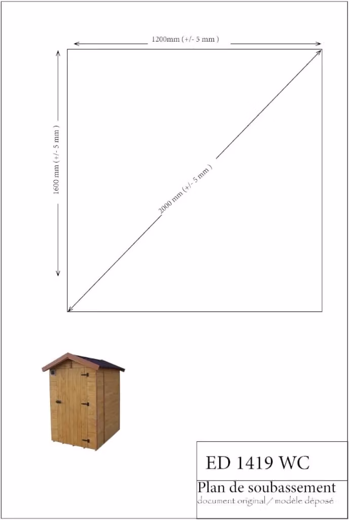 Casetta Foresta in legno e PVC marrone con pavimento e WC a secco, L: 140 cm, P: 190 cm, H: 203 cm – 2