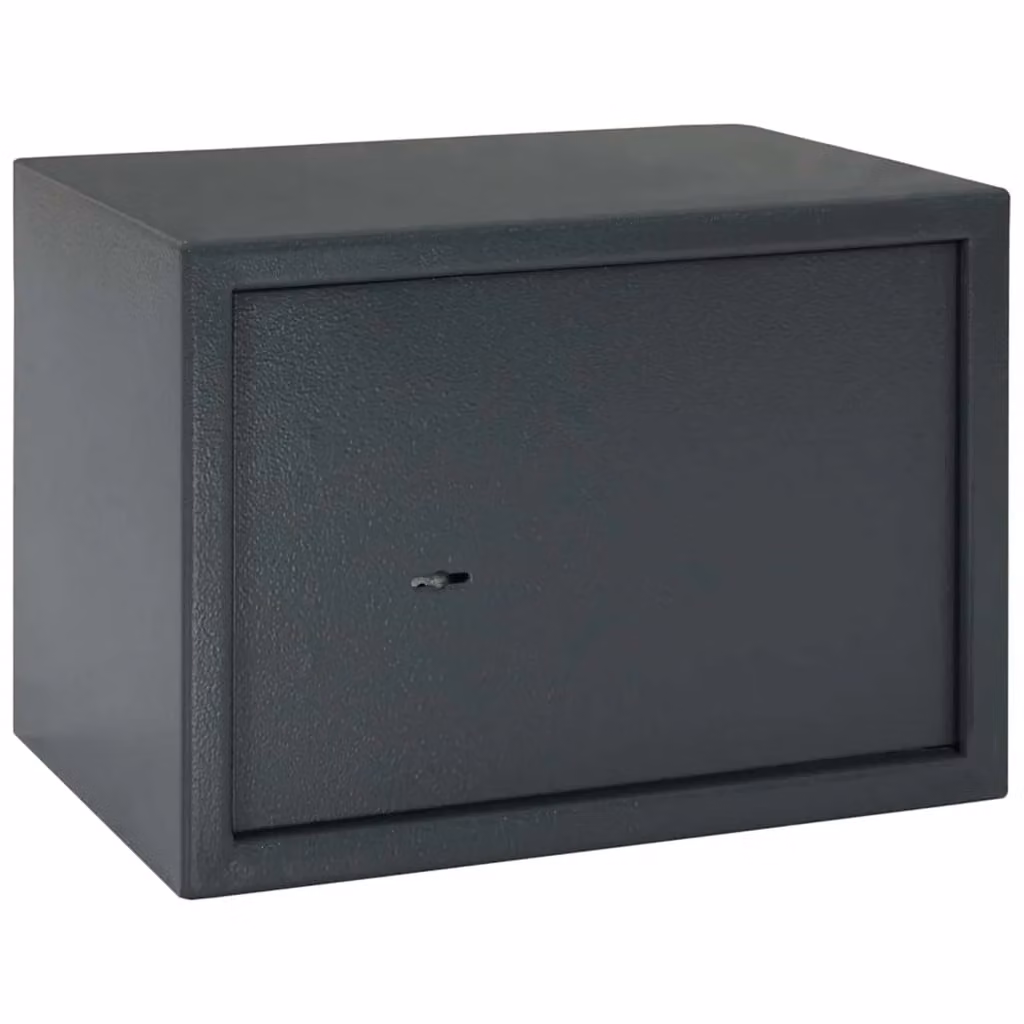 Cassaforte con blocco vidaXL in acciaio Grigio scuro L/P/H: 35 x 25 x 25 cm