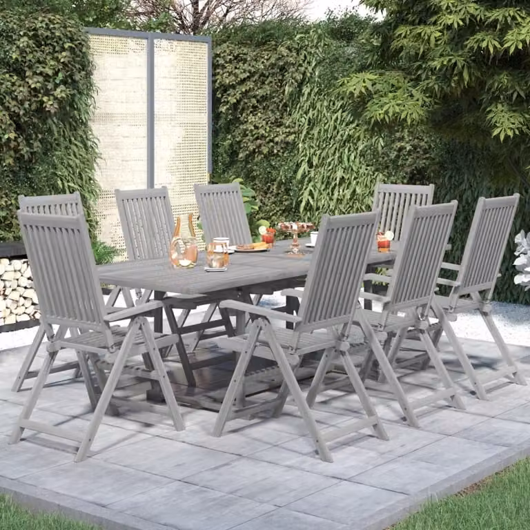 Maison Exclusive - Set da pranzo da giardino in 9 pezzi in legno massello di acacia