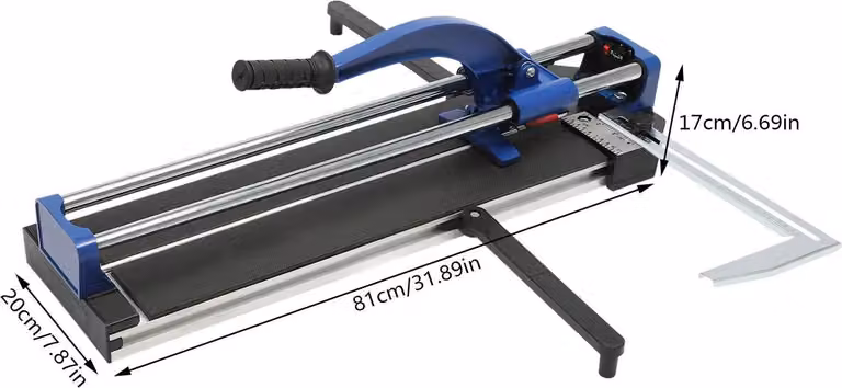 Tagliapiastrelle - Manuale, lunghezza di taglio 60 cm - Posizionamento a infrarossi - Righello regolabile - Per gres porcellanato e Vetroceramica - Oro