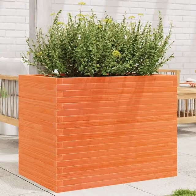Fioriera Giardino Marrone Cera 90x60x68,5cm Legno Massello Pino 3282501