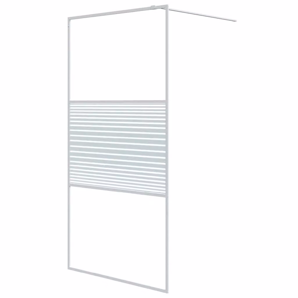 Parete Doccia Walk in Bianca 100x195 cm Vetro Trasparente ESG