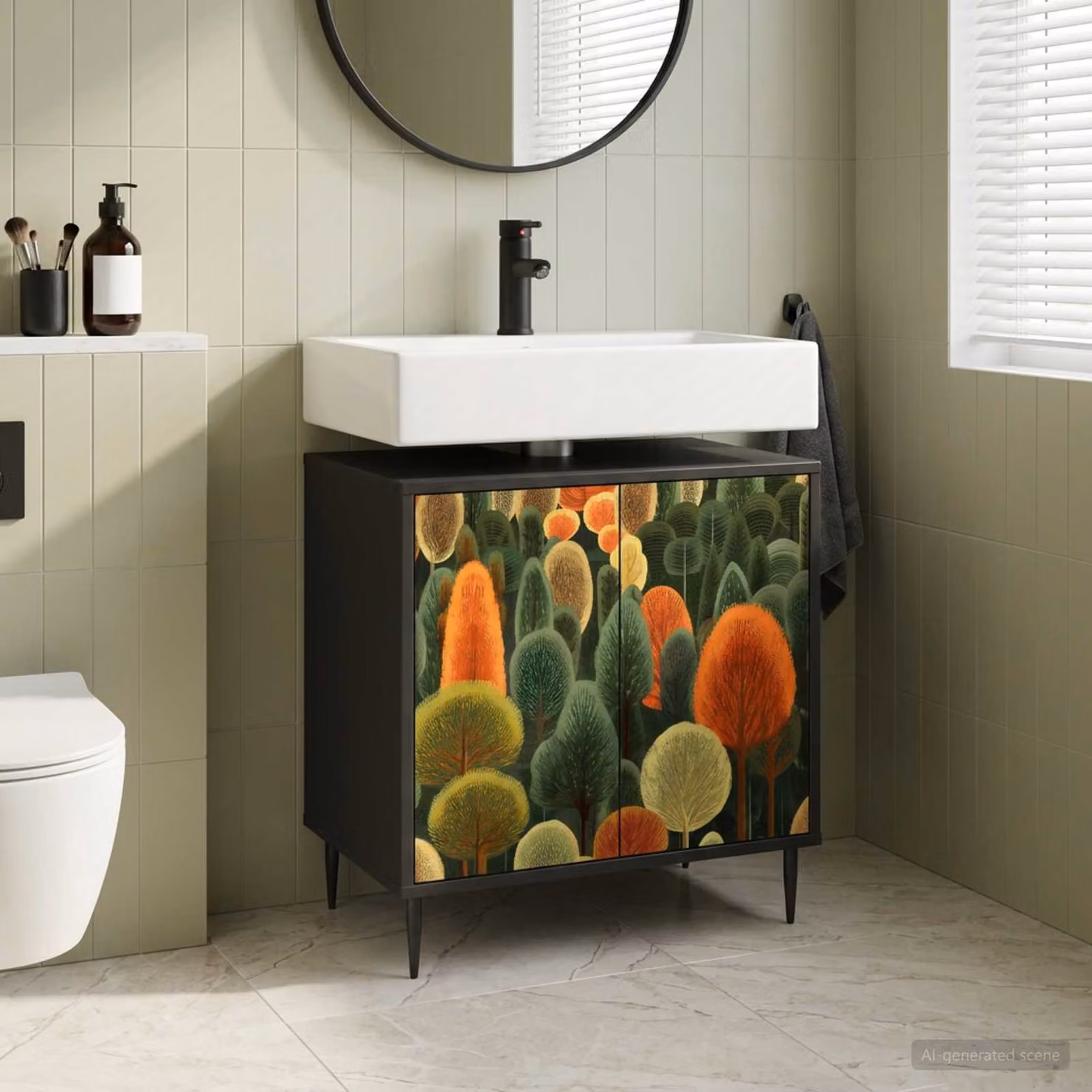 Mobile da bagno vidaXL ZAANDAM moderno nero L: 60 cm, P: 40 cm, H: 61 cm
