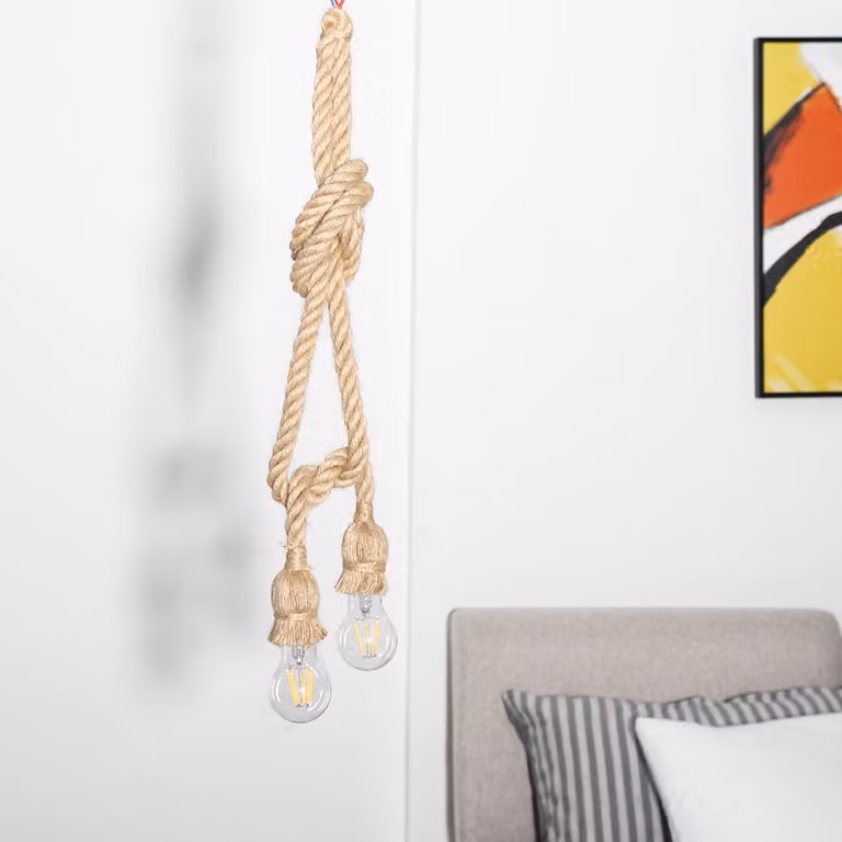 Portalampada, base per lampada, corda di canapa per lampada, portalampada, base per lampadina