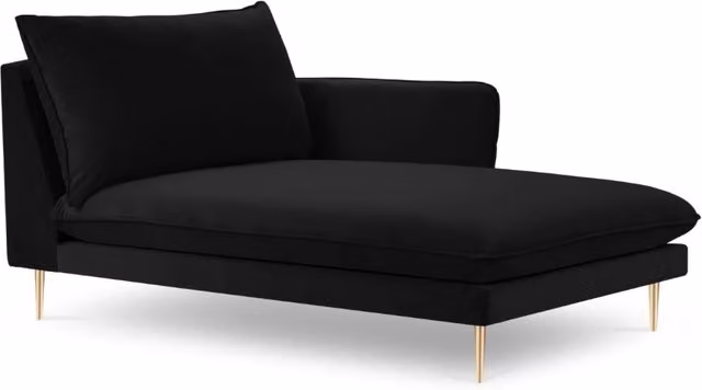 Chaise longue destra Vienna di Cosmopolitan Design in velluto nero L/P/H: 130 x 95 x 95 cm – 1