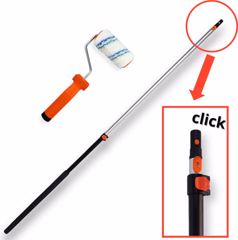 Set da imbianchino 3 pezzi rullo da pittura rullo da pittura 10cm microfibra manico telescopico 1,8m Click
