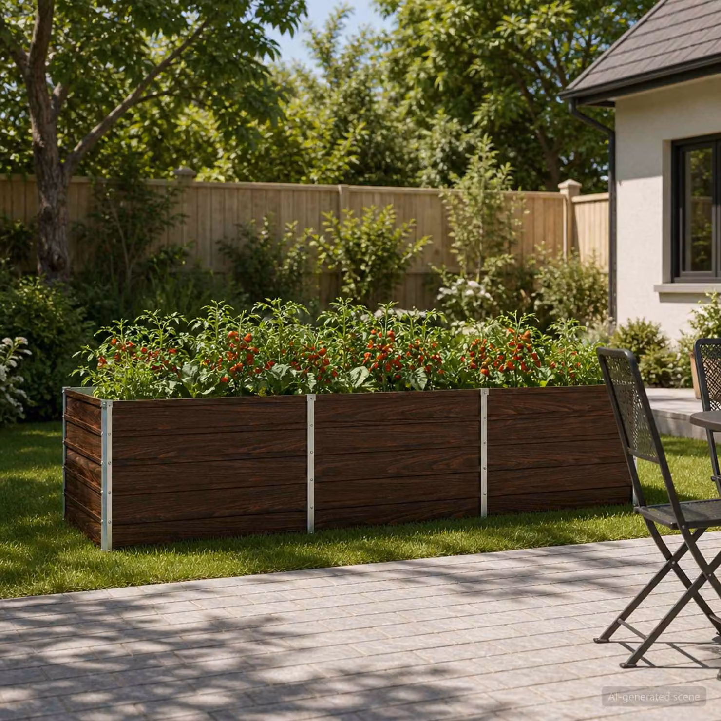 Letto rialzato da giardino vidaXL in metallo Nero L: 240 cm, P: 80 cm, H: 55 cm