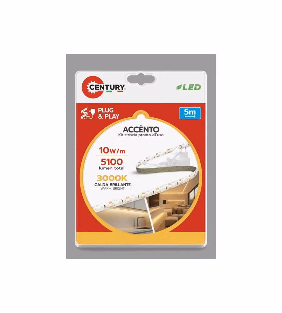 CENTURY ITALIA Strip LED Accento 5m 10W 3000K IP20 120 LED/m