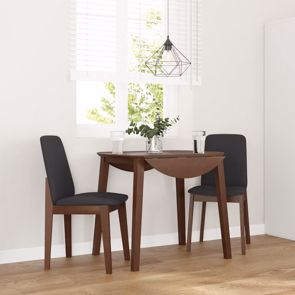 Set di 2 sedie da pranzo vidaXL in legno di hevea marrone con cuscini