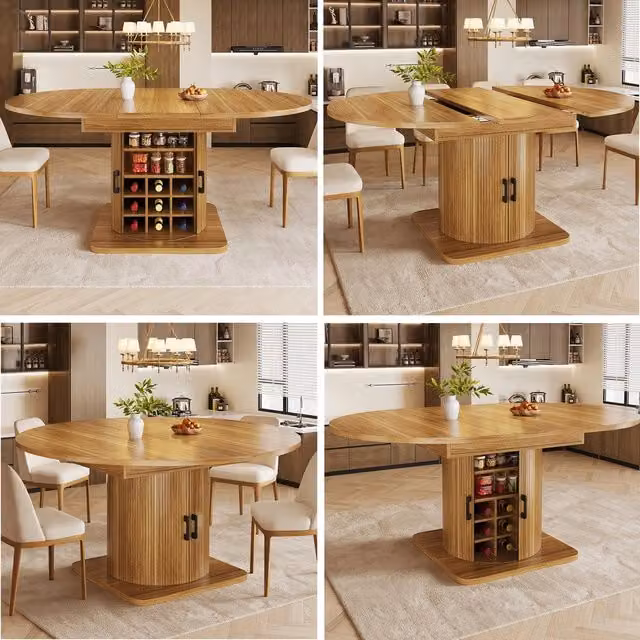 Tavolo da pranzo allungabile salvaspazio ¨C Minimal ¨C Marrone, piano in MDF, 120x60x75