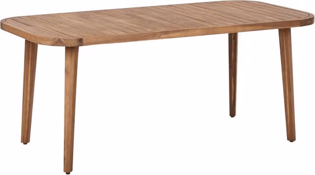 Tavolo da giardino Beliani in legno di acacia marrone stile rustico L: 100 cm, P: 90 cm, H: 77 cm