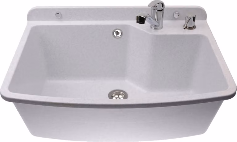 ADGO® Grande lavabo bianco con rubinetto e dispenser di sapone