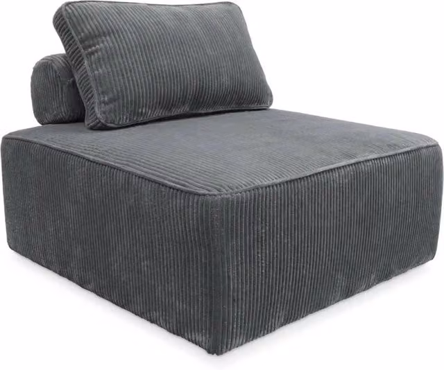 Modulo per divano modulare in velluto a coste, grigio scuro